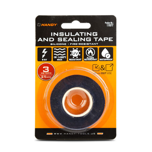 11077 • Szigetelő- és tömítőszalag - szilikon - 8 kV, -50 - (+260)°C - 3 m x 25 mm - tűzálló