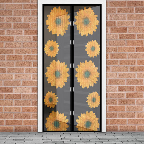 11398A • Szúnyogháló függöny ajtóra - mágneses - 100 x 210 cm - napraforgós