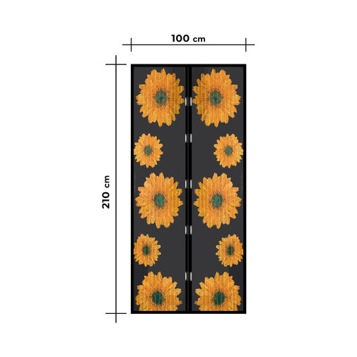 11398A • Szúnyogháló függöny ajtóra - mágneses - 100 x 210 cm - napraforgós