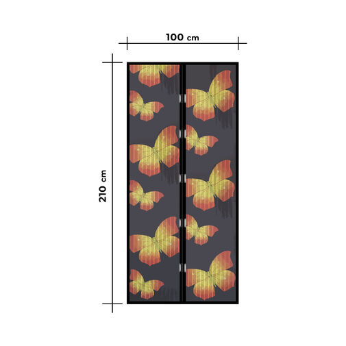 11398C • Szúnyogháló függöny ajtóra - mágneses - 100 x 210 cm - pillangós