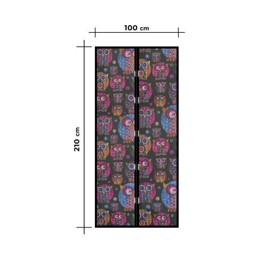 11398E • Szúnyogháló függöny ajtóra - mágneses - 100 x 210 cm - baglyos