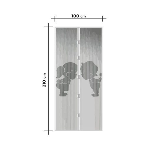 11398F • Szúnyogháló függöny ajtóra - mágneses - 100 x 210 cm - Fiú + Lány