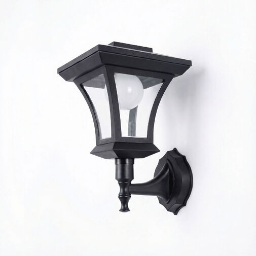 11404A • LED-es szolár lámpa - fali - 21 x 21 cm - 8 LED - fekete - melegfehér