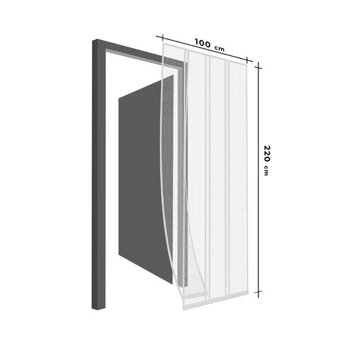 11608WH • Szúnyogháló függöny ajtóra - 4 db szalag - max. 100 x 220 cm - fehér