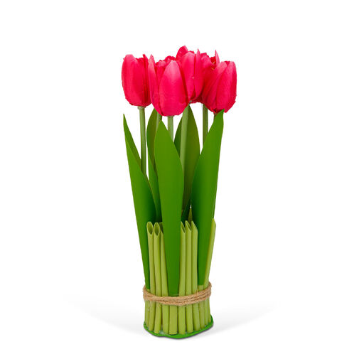 11897A • Műnövény dekoráció - tulipán - piros - 26 x 6,5 cm