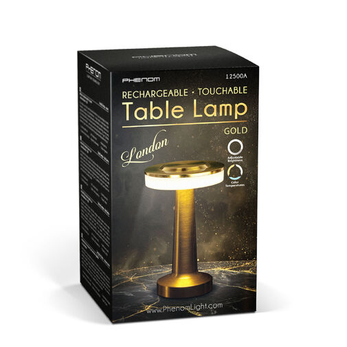 12500A • Asztali lámpa - arany színű - állítható színhőm, fényerő - akkumulátoros - USB