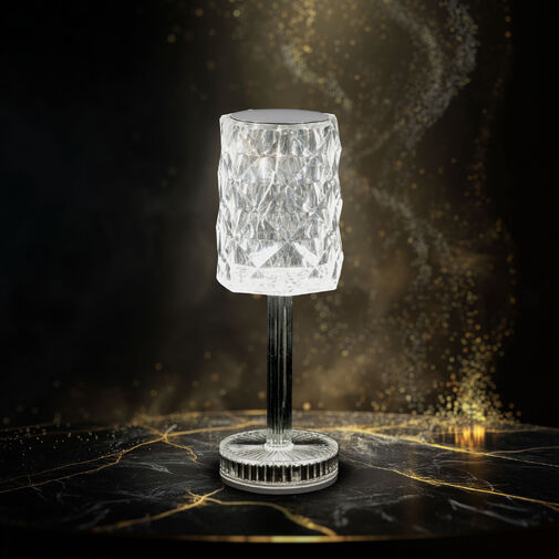 12503 • Asztali lámpa - átlátszó - állítható színhőm, fényerő - akkumulátoros - USB