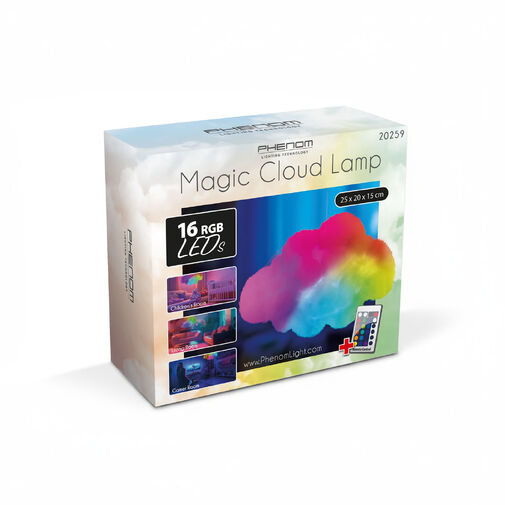 20259 • Varázs felhő lámpa - 16 RGB LED - 3 x AAA - 25 x 20 x 15 cm