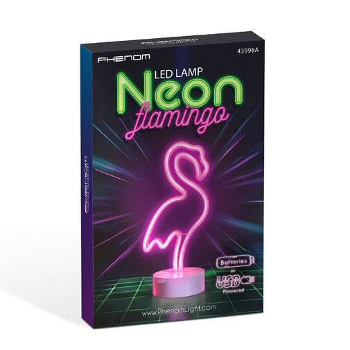 43996A • Neon LED lámpa - rózsaszín flamingó - 3 x AA + USB - 12 x 8,5 x 29,5 cm