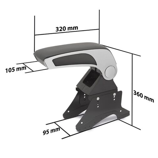55798B • Univerzális autós könyöklő tárolórekesszel - fekete