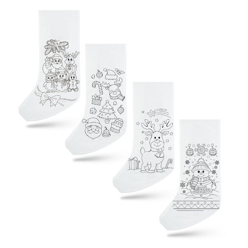 55996D • Színezhető mikulás csizma - 4 filccel - 4 féle - 41 x 21 cm