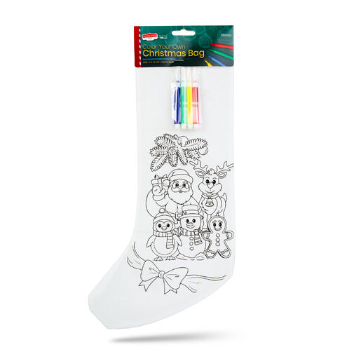 55996D • Színezhető mikulás csizma - 4 filccel - 4 féle - 41 x 21 cm