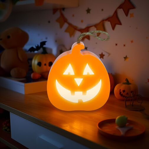 56568 • Halloween-i LED dekor - tök - RGB LED - 3 x LR1130 - 8,5 x 9 x 4 cm