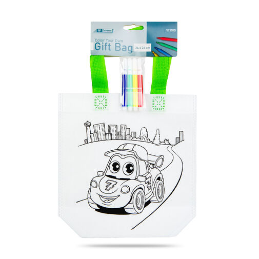 57318D • Színezhető ajándéktáska - 4 filccel - 24 x 22 cm - 2 féle