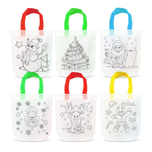57320C • Színezhető táska - karácsonyi - 4 filccel - 24 x 22 cm - 6 féle