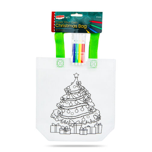57320C • Színezhető táska - karácsonyi - 4 filccel - 24 x 22 cm - 6 féle