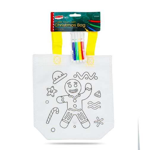 57320C • Színezhető táska - karácsonyi - 4 filccel - 24 x 22 cm - 6 féle