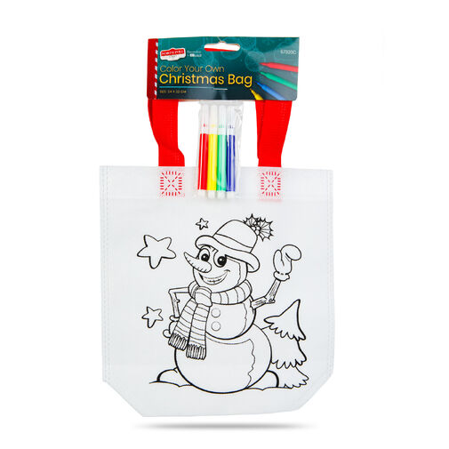 57320C • Színezhető táska - karácsonyi - 4 filccel - 24 x 22 cm - 6 féle