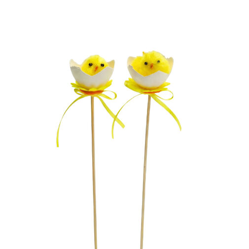 57925 • Húsvéti dekoráció - leszúrható tojás csibével - 27 x Ø4,5 cm - 2 db / csomag