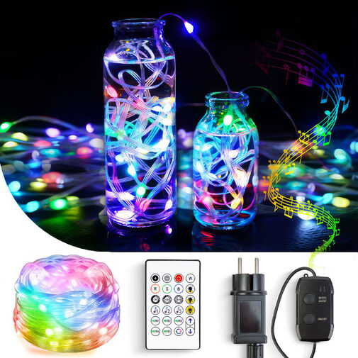 58386 • Smart fényfüzér - 100-240V - 66 RGB LED - 10 m - Bluetooth