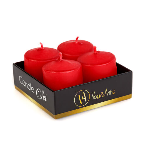 58813A • Gyertya szett - piros, illatmentes - 4 x 45 g