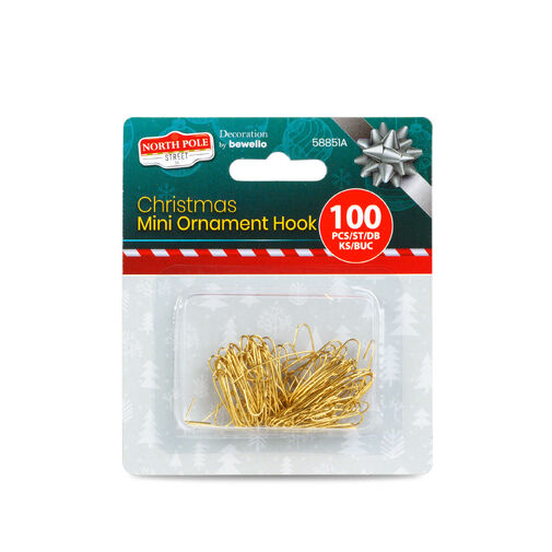 58851A • Mini karácsonyfadísz akasztó – arany – 100 db / csomag