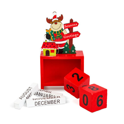 59740 • Karácsonyi naptár - MDF - 13,5 x 7 x 3,5 cm - 3 féle