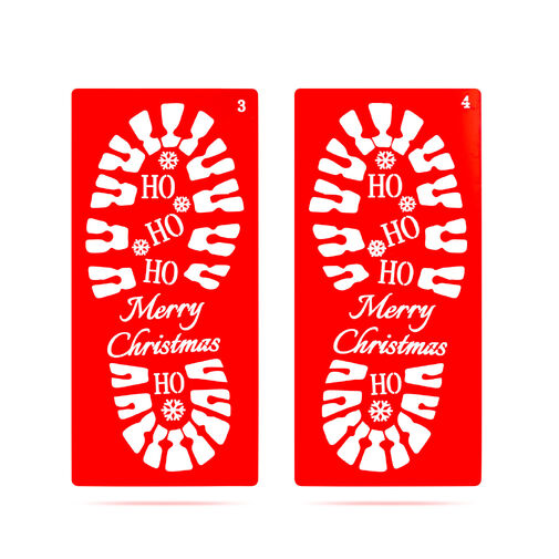 59741 • Karácsonyi dekoráció - lábnyom sablon szett - műanyag - 30,5 x 14 cm - 4 db / csomag