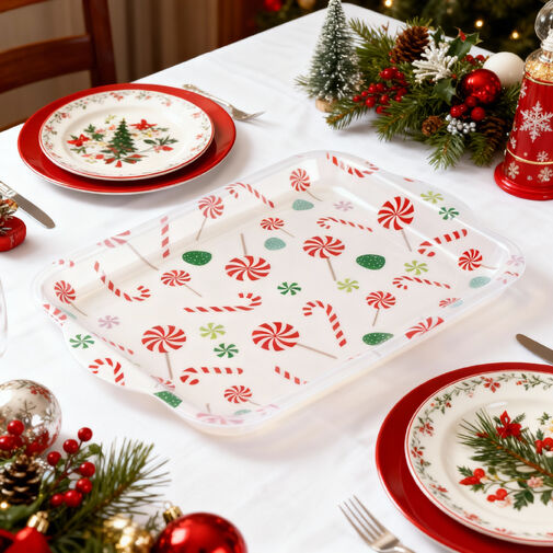 59751 • Karácsonyi tálca - műanyag - 34 x 23 cm