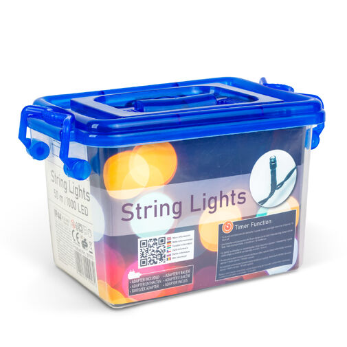 59771 • Fényfüzér - 50 m - színes - 1000 LED - 220-240V - 9W - zöld kábel