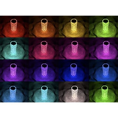 DA01021 • Rózsa hatású RGB LED-es lámpa - akkumulátoros - akril - USB