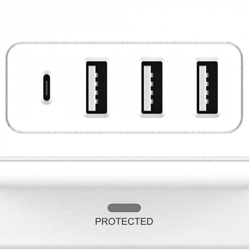 DA01163 • WinningStar - Kocka elosztó - 12-es + 3 x USB + 1 x Type-C - 3 m