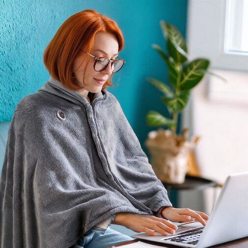 DA01204 • Fűthető USB -s takaró -  150 x 80 cm - 40 - 52°C - szürke